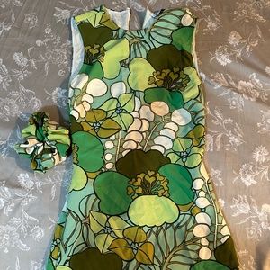 Zara mini dress with hair scrunchie